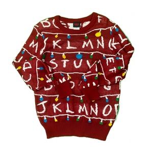 Stranger Things String Lights Sweater Ugly Christmas Sweater Edition Size Small